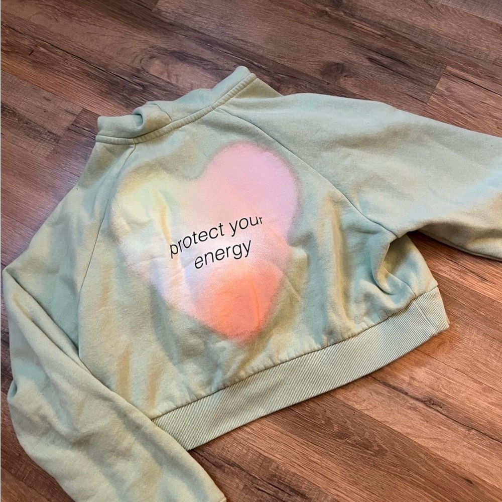 Pacsun cropped zip up sweatshirt